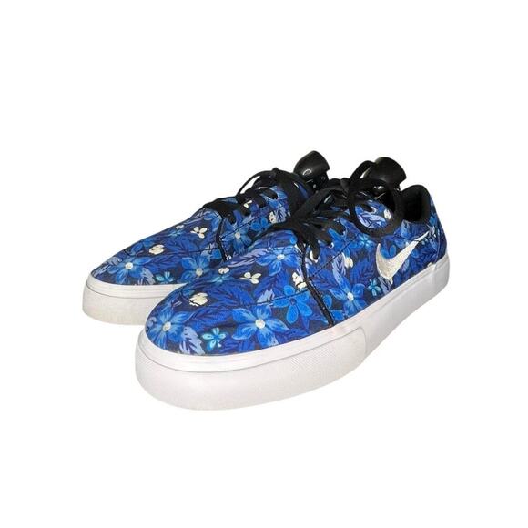 Nike SB Satire Canvas Premium Floral Royal Blue Sneakers M11 - Picture 2 of 6